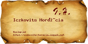 Iczkovits Horácia névjegykártya